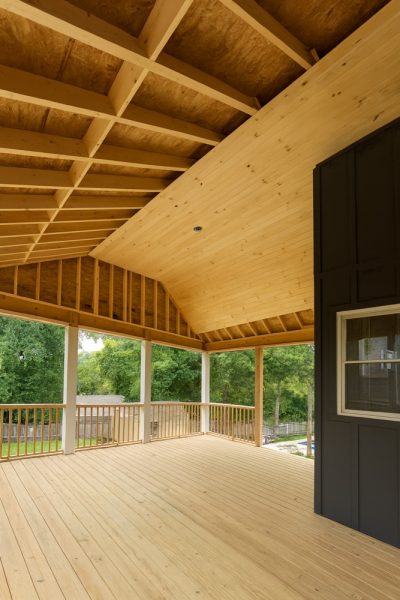 Framed home addition under construction in the Nashville area